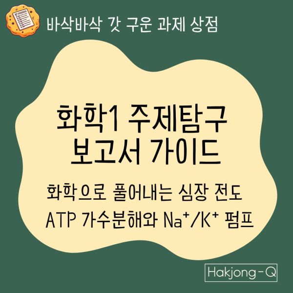 화학으로 풀어내는 심장 전도 – ATP 가수분해와 Na⁺/K⁺ 펌프를 주제로 한 화학 탐구주제